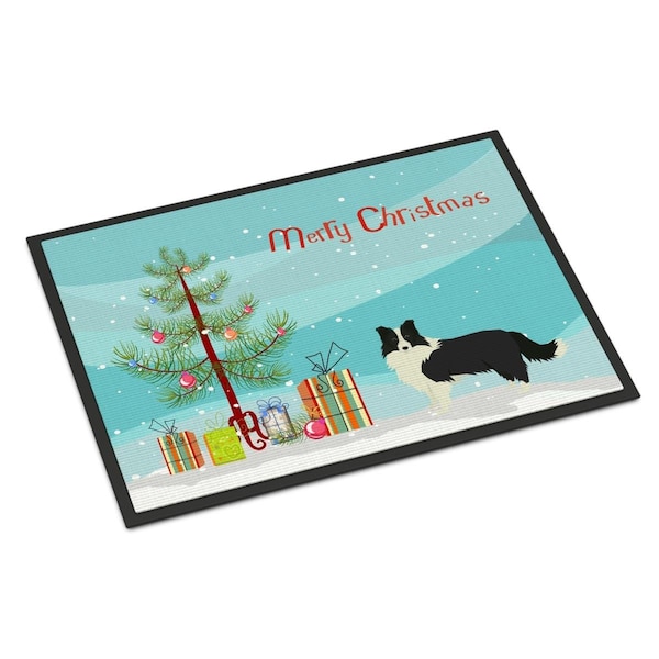 Carolines Treasures 18 x 27 in. Border Collie Christmas Tree Indoor or Outdoor Mat CK3522MAT - main
